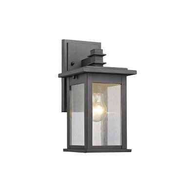 Chloe Lighting Tristan Transitional 1 Light Black Outdoor Wall Sconce 12" Height