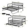 Lycvki Twin Trundle Bed Frame with Heavy Duty Metal Slats Sppports - 3 of 4