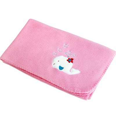 Slickblue Embroidered Coral Fleece Throw Blanket for Kids - Soft & Cozy, 29.5" x 39.4", Multiple Design & Color Options