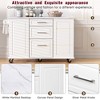 LOVSON 50.7''mobile kitchen island with tilting trash bin and pull-out storage space, two drawers, suitable for kitchens, dining rooms, white - 4 of 4