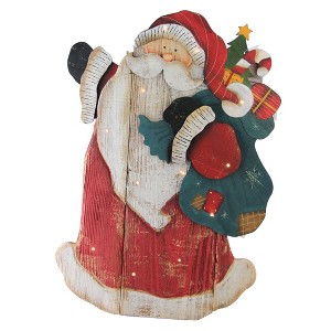 Northlight 19.5" Red and White LED Lighted Santa Claus Christmas Wooden Figure - 1 of 4