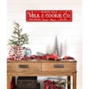 Lomsoe North Pole Milk and Cookie Co Metal Tin Sign Vintage Funny Christmas Sign Christmas Art Wall Decoration Retro Poster 4x16 Inch Christmas Gift - 4 of 4