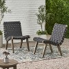 PAGED 16.7" Acacia Lounge Accent Chairs,Rustic Rope Strap Woven Patio Patio Furniture Seating for Garden,Porch,Poolside and Backyard - 3 of 4