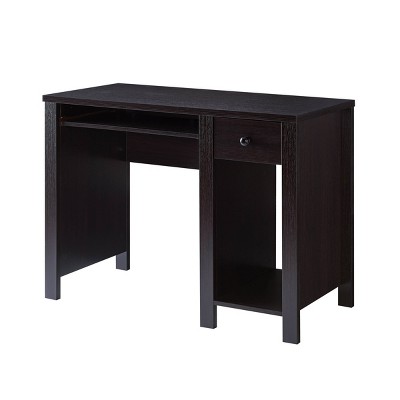 GlasFlength Desks Computer Desk Office Desk Writing Table Desk with Drawers Cabinet for Small Space Home Office, Black, 39"*19.75"*30"
