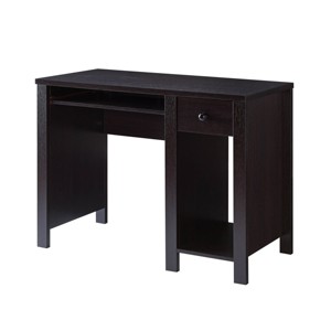 GlasFlength Desks Computer Desk Office Desk Writing Table Desk with Drawers Cabinet for Small Space Home Office, Black, 39"*19.75"*30" - 1 of 4