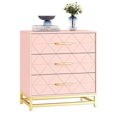 3 Drawer Dresser, Wood Chest Drawers with Storage for Closet, Bedroom, Drawers Dresser Modern Bedside Nightstand