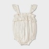 Baby Girls' Floral Printed Romper - Cat & Jack™ Cream/White - 2 of 4
