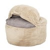 NicBex Convertible Fuax Fur Corduroy Bean Bag Chair with Backrest,2-In-1 Memory Foam Filled Sofa Chair&Bean Bag Bed for Adults&Kids,Beige - 2 of 4