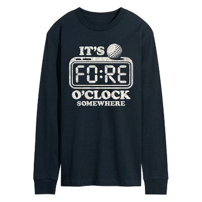Men's - Instant Message - Golf Fore OClock Somewhere Long Sleeve Graphic T-Shirt