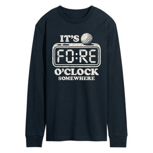 Men's - Instant Message - Golf Fore OClock Somewhere Long Sleeve Graphic T-Shirt - 1 of 4