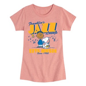 Girls' - Peanuts - Franklins Jazz Lounge Fitted Short Sleeve Graphic T-Shirt - 1 of 4