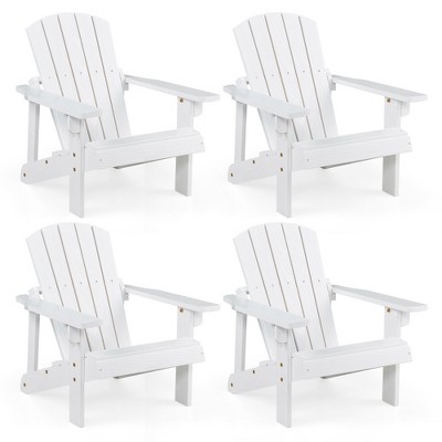 Costway Kid's Adirondack Chair Patio Wood High Backrest Arm Rest 110 LBS Capacity