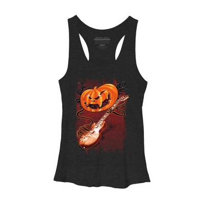 Women's Design By Humans Pumpkin Rocker By cashfish Racerback Tank Top