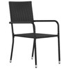 vidaXL Patio Dining Chairs 6 pcs Stackable Black Poly Rattan - 2 of 4