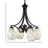 Toltec Lighting Zilo 4 - Light Chandelier in  Matte Black with 5" Natural Fusion Shade - 2 of 2