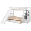 NicBex Twin Over Full Bunk Bed with Guardrail and Drawers and Slide,Loft Bed with Ladder and Storage Grids,Modern Bunk Beds,Bunk Beds for Bedroom - 2 of 4