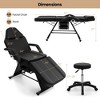 Costway 72" Massage Bed with Hydraulic Stool Adjustable Backrest & Legrest Storage Boxes Black/White/Pink - 3 of 3
