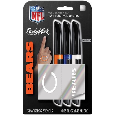 Nfl Chicago Bears Temporary Tattoo Marker - 3pk : Target