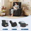 Swivel Rocking Nursery Recliner Chair Rocker Recliner Glider Manual Chenille Upholstered Sofa Chair with High Backrest - 3 of 4