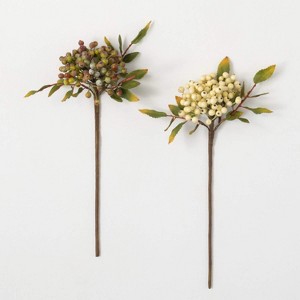 Sullivans Artificial Neutral Berry Stem Set of 2, 14" Brown - 1 of 3