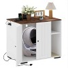 Fulvari Large Cat Litter Box Enclosure, Hidden Litter Box Funiture with Charging Station & Scratching Pad, Wood Indoor Cat Cabinet Side Table - 2 of 4