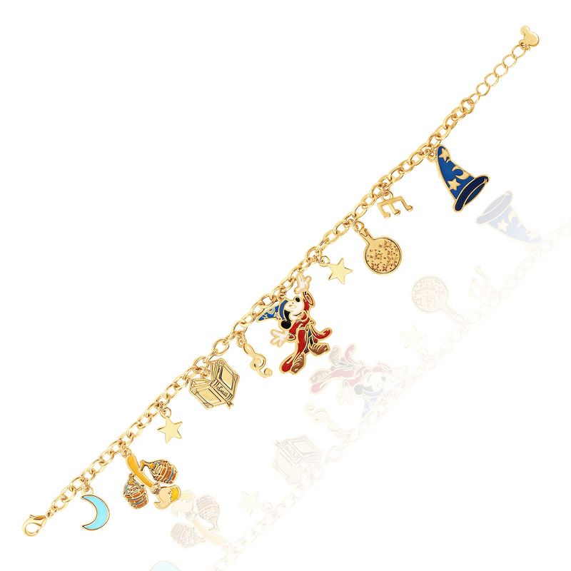 Disney Womens Mickey Mouse Fantasia Charm Bracelet, 4 of 6