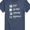 Men's - Instant Message - Eat Sleep Anime Repeat Short Sleeve Graphic T-Shirt - 2 of 4
