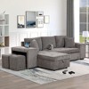 NicBex Modern Pull Out Sofa Bed Convertible Sleeper Sofa with Storage Chaise and 2 Stools for Living Room - 3 of 4