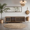 ORRD Mid-Century Walnut TV Stand & Cat House – 2-in-1, Sliding Glass Door, Flip-Down, Pet-Friendly - 2 of 4