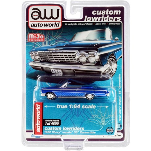 1962 Chevrolet Impala Ss Convertible Blue Metallic Custom Lowriders Limited Edition To 4800 Pieces Worldwide 1 64 Diecast Model Car By Autoworld Target
