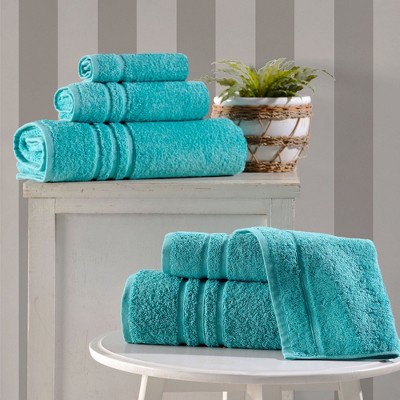 Coral Orange 6-Piece Turkish Cotton Bath Towel Set
