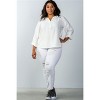 Slickblue Women’s Plus-Size Stand-Up Collar Blouse, Rayon Blend, Casual to Dressy Top, Oatmeal, 1XL - 3 of 4
