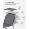 Folding Sun Lounger Chair with Adjustable Canopy & Backrest, 330 lb Capacity Portable Pool Chaise for Outdoor Garden, Dark Gray - 3 of 4