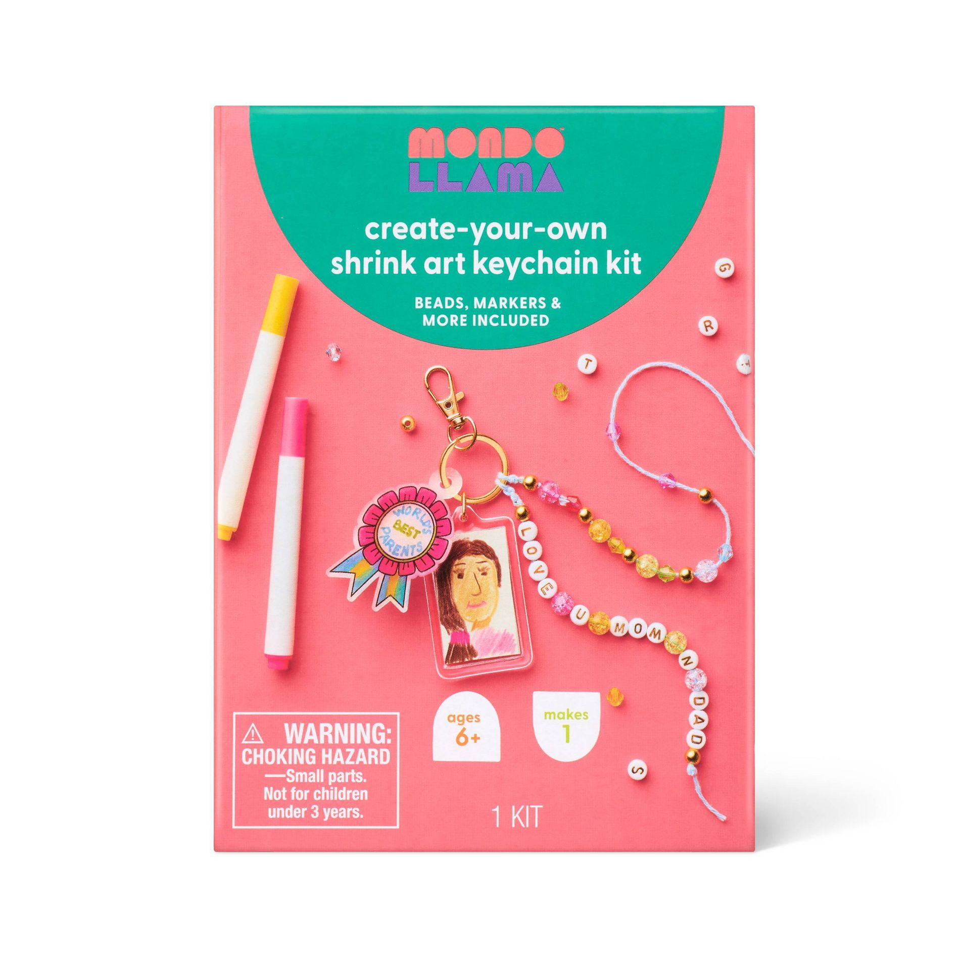 Mother's Day Craft Shrink Art Beaded Key Chain  Activity Kit - Mondo Llama™