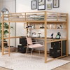 NicBex Full Loft Bed with Desk Metal Bed Frame with 4 Drawers, Long Storage Shelves, Ladder and Full Length Guardrail, No Box Spring Required - 2 of 4
