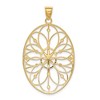 Black Bow Jewelry 14k Yellow Gold & White Rhodium Oval Filigree Pendant, 30mm - 3 of 4