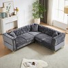 81"Chenille 5 Seater Couch,Corner Sofa,5 Seater L-Shape Sofa,L Shaped Sectional Couch With Cushion For Living Room,Bedroom,Apartment,Office-Cuddlewood - 2 of 4