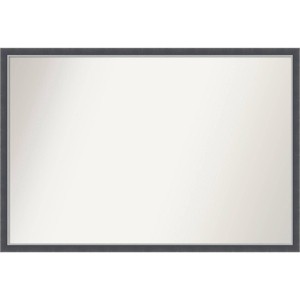 38" x 26" Non-Beveled Eva Thin Bathroom Wall Mirror Black - Amanti Art: Polystyrene Frame, Wall Mount - 1 of 4