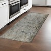 8' Gray Blue And Rust Floral Medallion Runner Rug - 2 of 4