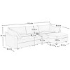 L-Shaped Sectional Sofa with Footstool, 3-Seater Sofa with Pull-Out Storage Drawers, Upholstered Chenille Sofa with Cushion-Coolbibila - 4 of 4