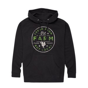 Men's - Instant Message - Fresh From the Farm Buy Local Graphic Fleece Pullover Hoodie - 1 of 4