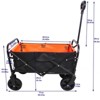 VisioGear Mini Portable Folding Beach Wagons with Wheels, Portable Carts with Handle, Orange & Black, 30.3"*15.16"*36.22" - 3 of 4