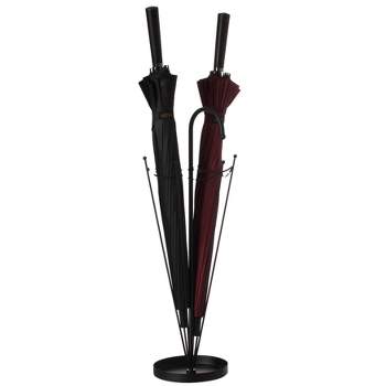 Vintiquewise Black Umbrella Shaped Creative Umbrella Holder Stand for Indoor and Outdoor
