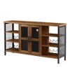Wine Bar Cabinet, Liquor Glasses Industrial Coffee Bar Cabinet with Rack Sideboard Buffet Cabinet for Home Dining Room - 2 of 4