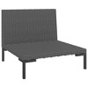 vidaXL Stylish Outdoor Patio Sofas in Dark Grey Half-Round Poly Rattan with Comfortable Black Cushions and Sturdy Steel Frame - Set of 2 - 4 of 4