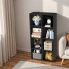 FONTOI 8 Cube Decorative Bookshelf Storage Organizer, Open Book Shelf Display Bookcase with Removable Back Panels, Black, 11.6"*23.2"*47.7" - 2 of 4