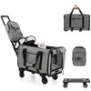 Munora - 23" Gray Rolling Cat Carrier with Litter Bag and Dual-use Pads - 3 of 4