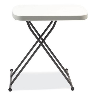Adjustable White and Dark Gray Folding Table with Metal Legs