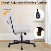 Criss Cross Legged Chair with Wheels, 300 LBS Wide Seat Armless Chair, ModernSwivel Chair, Height Adjustable Home Office Desk Chair for Bedroom - 3 of 4