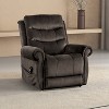 HOMES: Inside + Out Sunbeam Flannelette Powered Recliner Lift Chair with Heating and Massage Dark Gray - 3 of 4